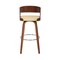 Armen Living Shelly 30" Bar Height Swivel Cream Faux Leather and Walnut Wood Bar Stool LCSHBACRWA30 - alternate 7